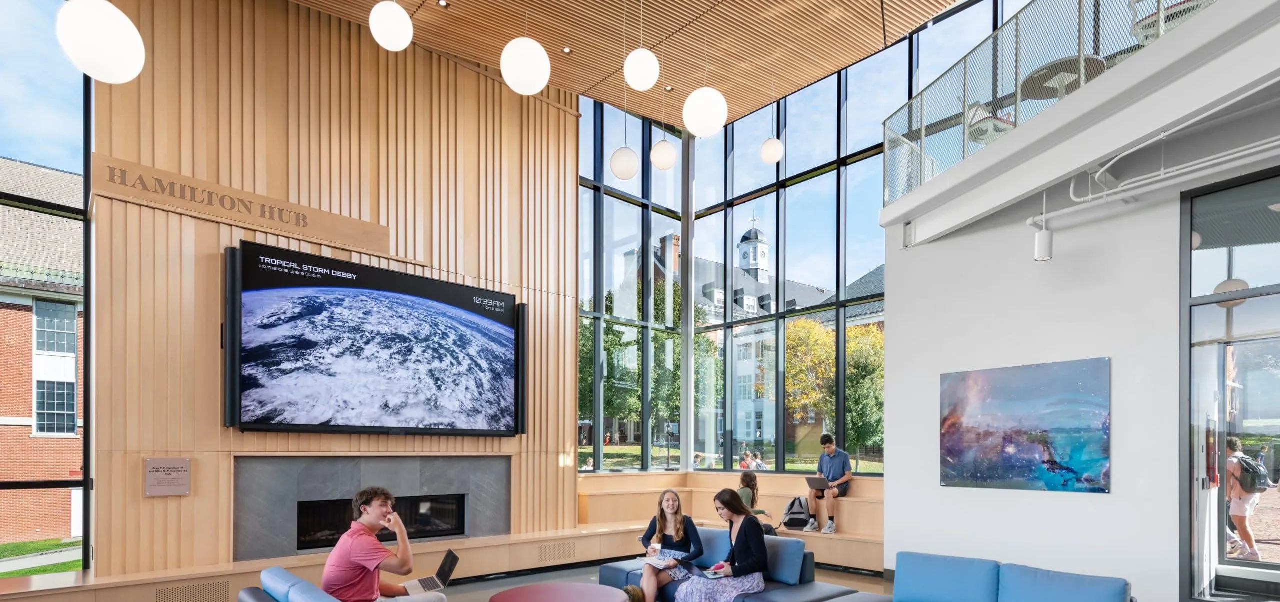 Students working in lobby area of VISTA