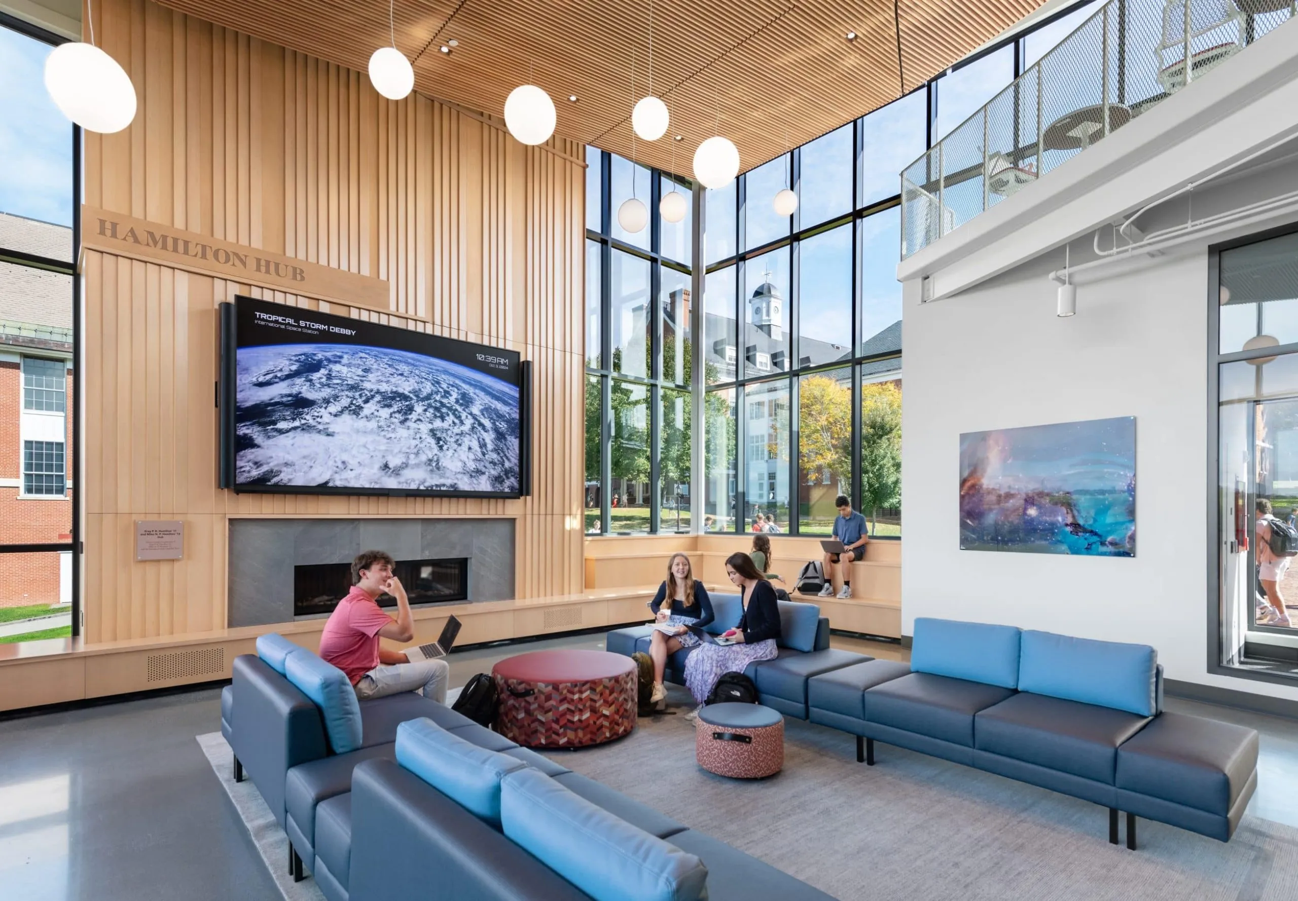 Students working in lobby area of VISTA